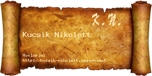 Kucsik Nikolett névjegykártya